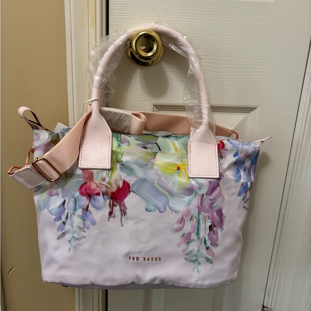 Ted Baker London Pastel Floral Watercolor Tote - Lilac & Pink - Picture 4 of 5